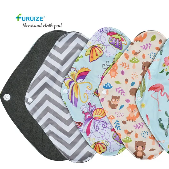 Reusable Bamboo Charcoal Menstrual Cloth Pad Washable Hygiene Sanitary Pad 